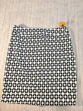 Cynthia Rowley Black and White Geometric Pencil Skirt